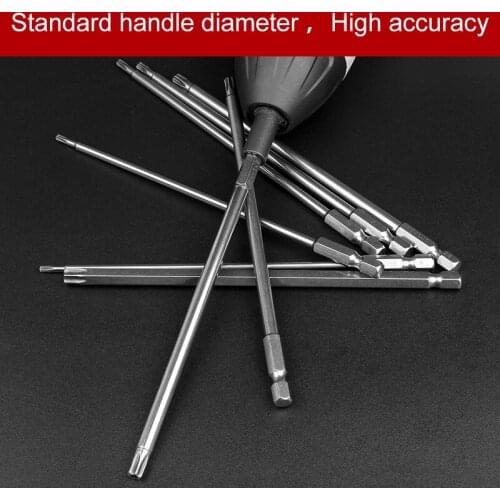 BROPPE 1 Set 8 Pieces Magnetic Torx Screwdriver Bit S2 Steel 1/4" Hex Shank 100mm Long