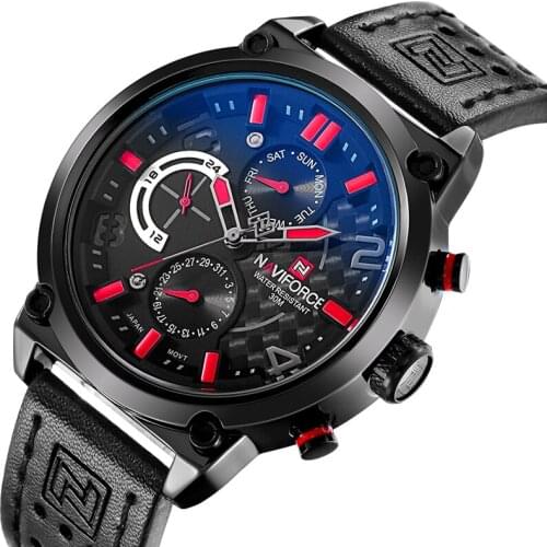 2021NAVIFORCE Best Selling New Watch Fashion Business Water Resistant Dual Time Alarm Luminous milimary Men Quartz Analog Watch