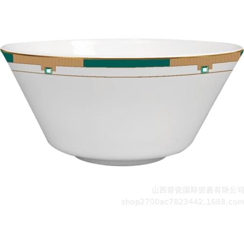 Emerald creative ceramic tableware hotel restaurant banquet household rice bowl noodles bowl cereal bowl salad bowl