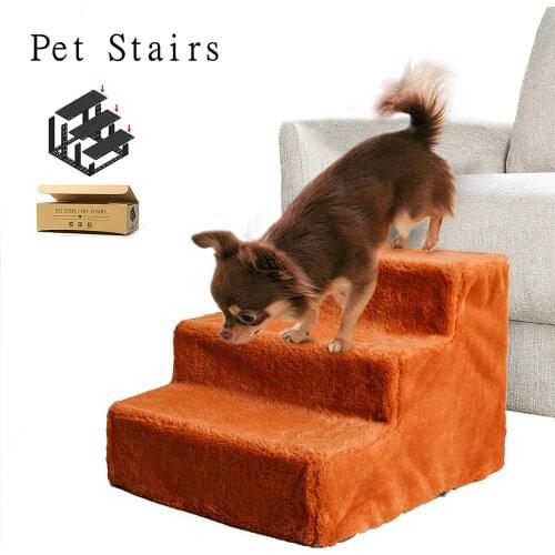 Pet Dog Stairs 3 Steps Puppy Dogs Bed Stairs for Small Dog Cat Pet Ramp Ladder Portable up to 20kg Pet Stairs Anti-slip Supplies