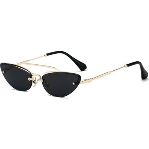 Small Cat Eye Sunglasses Men Women Retro Metal Frame Brand Designer Black Brown Purple Sun Glasses for Female 2020 UV400