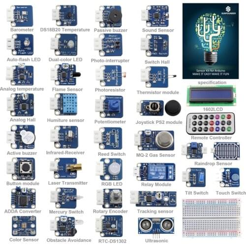 SunFounder 37 Modules Sensor Kit V2.0 for Arduino UNO R3 Mega2560 Mega328 Nano & MCU Education User