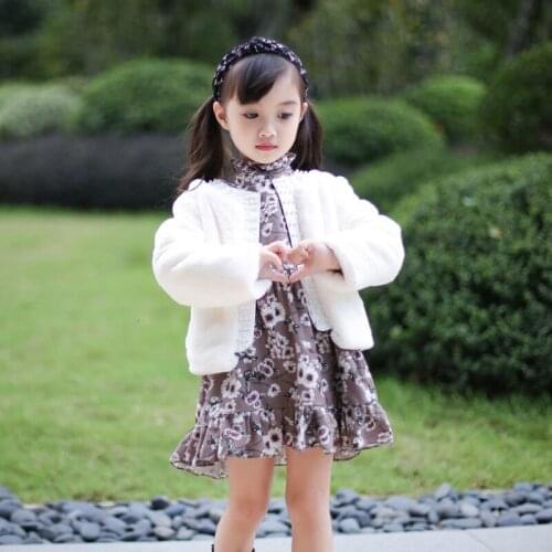 2019 New Autumn And Winter Imitation Fox Fur Girl Fur Coat Childrens Cotton Padded Baby Fur Coat Childrens Clothing With Pearl