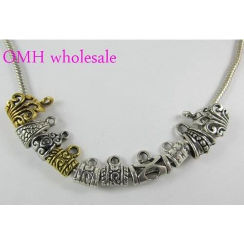 OMH wholesale 50pcs 10styles random Mixed DIY alloy Craft Jewelry Accessories big hole European Beads PJ361