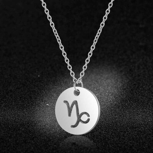 12 Constellation Zodiac Sign Charm Necklace 100% Stainless Steel Women Dainty Jewelry Necklaces Wholesale Dropshipping