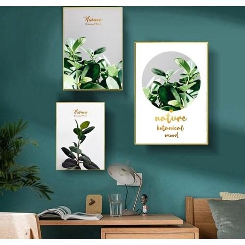 Simple Small Fresh Plant Leaf Canvas Painting Nature Botanical Mood Poster Restaurant Hotel Wall Art Aesthetic Decor Pictures