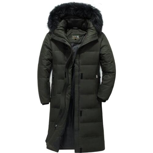 Male Korean plus size 6XL winter long white down coat hooded men warm jacket casaco 98 yy1312