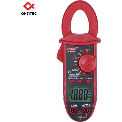 QHTITEC UA3268C Clamp Meter Profsional Auto-Ranging TRMS 6000 Counts Multimeter Digital Voltage Tester Temperature Capacitance