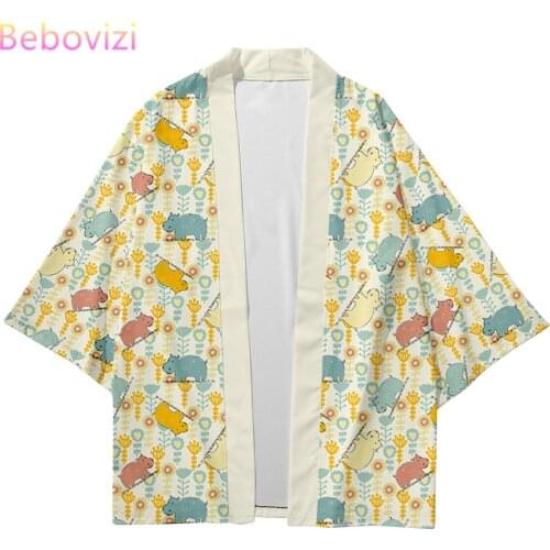 Plus Size XXS-6XL 5XL Cartoon Floral Loose Japanese Streetwear Cardigan Women Men Harajuku Haori Kimono Cosplay Yukata Clothes