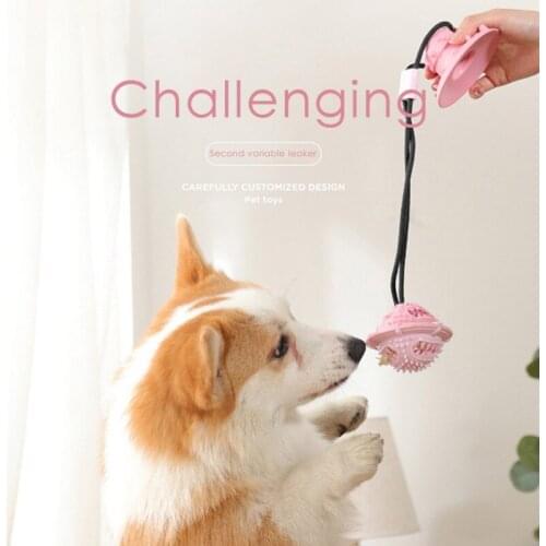 Pet Dog Rubber Sucker Tug-of-war Toy Puppy Bite and Wear Resistance Teeth Cleaning Cute Shape Chew Toys, 2 Colors