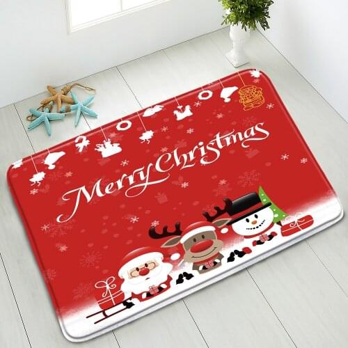 Christmas Non-Slip Bath Mats Indoor Floor Mat Bedroom Kitchen Doormat Rug Absorbent Balcony Carpet Washable Foot Pads Home Decor