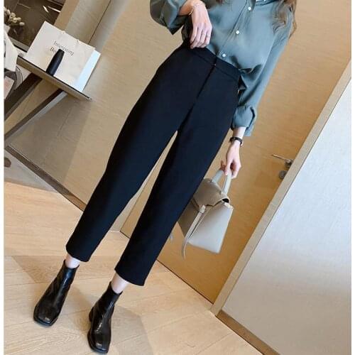 Shorts Women Spring, Autumn And Summer High Waist Black Casual Cropped Pants Female Suit Professional Pants For Women Ropa Mujer