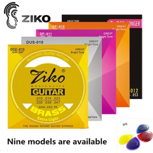 Three Sets Ziko Strings For Acoustic Guitar Silver Phosphor Bronze Brass Acoustic Guitar Strings 010 011 012 Musical Instruments