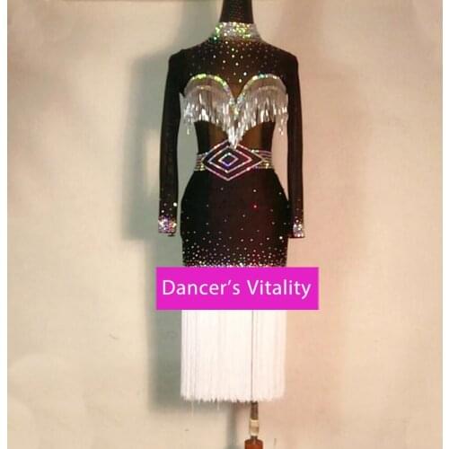 Latin Dance High-End Competition Clothing New Child Adult Temperament Tassel Dress Profession Performances Clothes