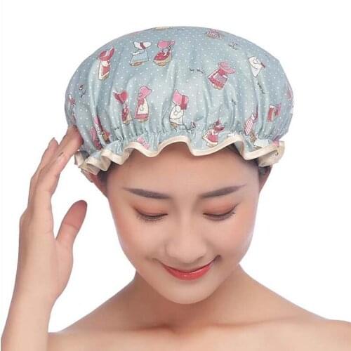 Waterproof Shower Cap High-quality Thicken Bath Hat Bathing Cap For Women Spa Bathing Accessory Hair Salon Bathroom Product