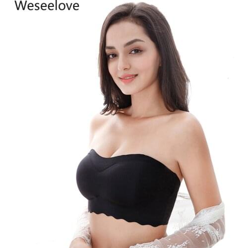 Weseelove Seamless Bra Without Bones Bh 7xl Plus Size for Woman Large Size Bra Without Straps Sexy Female Underwear Top X63-3