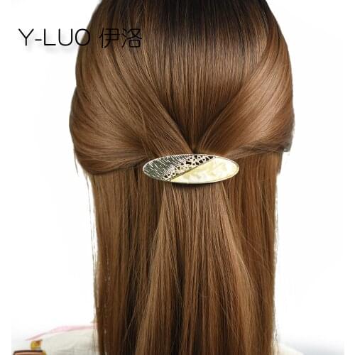 Women headwears small cute hair clip beige patchwork hair barrette korean hair accessories for women