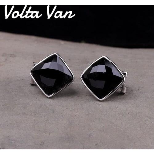 Volta Van Stud Earrings 925 Sterling Silver Elegant Agate Aventurine Geometric 2021 New Trendy Fine Jewelry Women Earrings