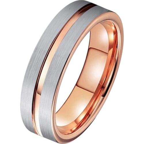 6mm stainless steel jewelry rose gold surface brushed ring ladies ring fashion creative jewelry accessories