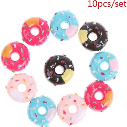 10Pcs/Set Cute Mini Candy Donut Doll Food Pretend Play Dollhouse Accessories Miniature Home Craft Decor Cake Kids Kitchen Toys
