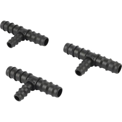 Outer Diameter 20mm to 16mm Barbed Reducing Tee Garden Water Hose Splitter Irrigation Pipe Hose Three-Way Coupling Adapter 10Pcs