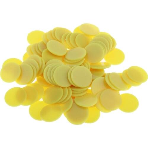100pcs Plastic Bingo Chips Yellow Chips Plastic Markers Perfect For Poker Games