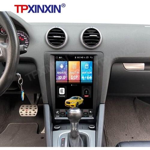 6+128G For AUDI A3 2008 - 2012 Android10.0 Tesla Vertical Screen Car Tape Recorder Multimedia Player GPS Navigation HeadUnit