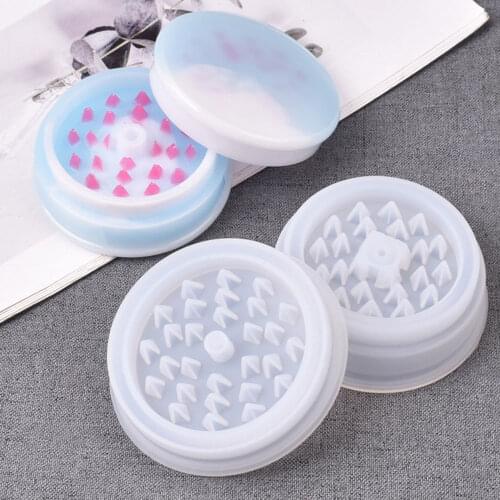 Large Grinder Mold For Resin 3in Silicone Grinder Mold With Efficient Spikes Shape For Resin Casting To Grind Weeds Hemp Spices