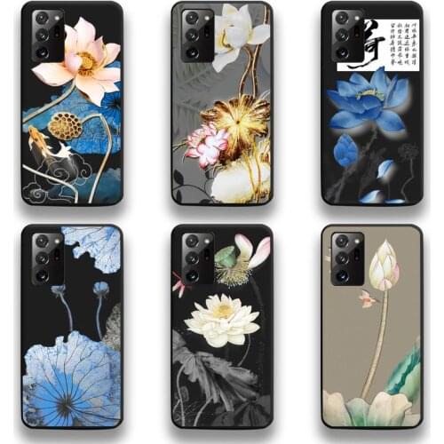 Lotus Magpie Bird Flower Phone Case For Samsung Galaxy Note20 ultra 7 8 9 10 Plus lite M51 M21 M31 J8 2018 Prime