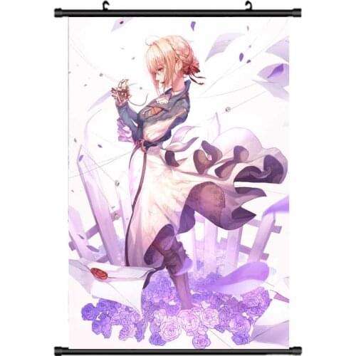 Coscase Anime Violet Evergarden Cattleya Baudelaire Iris Cannary Erica Brown Home Decor Wall Scroll Poster Decorative Pictures