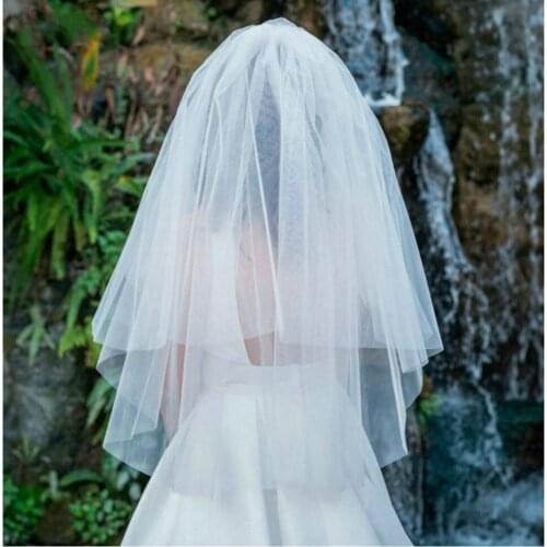 Fashion White Veil Short Tulle Bride Veils Handmade Wedding Party Accessories 2021Cheap Bridal Veil Ivory With Comb