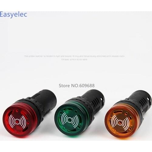 AD16-16SM Flash Buzzer Indicator Light Signal Lamp 12V 24V 220V 16MM Switch