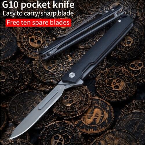 G10 folding knife multi-function knife sharp outdoor self-defense knife cutting portable utility knife