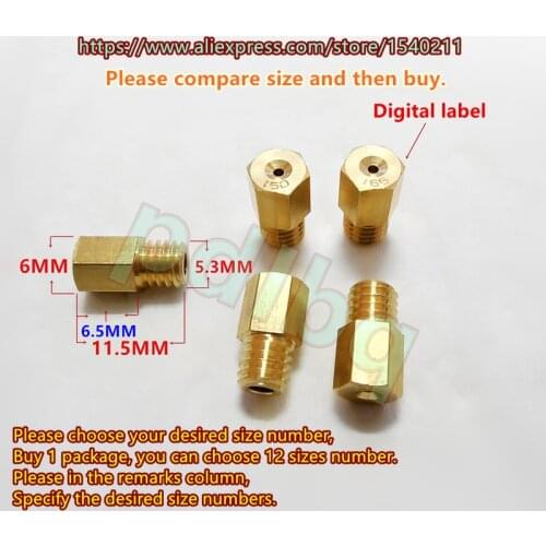 12pcs / pack)MIKUNI 4/042 TM24 28 carburetor Hexagon main jet nozzle fit AX100 TZR125/250 YZ125 two-stroke vehicles