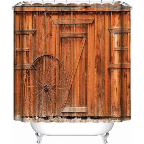 Solitary meditation Cabin wheel waterproof Bathroom colorful Shower curtain