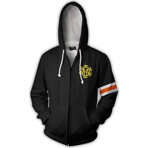 Anime Trafalgar Law Corazon 3D Outfit Sweatshirts Men Women Hoodies Zipper Coat Jacket Manga Cosplay Costume New Gift