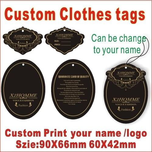 Custom Special shape clothes tags ,print your logo on tags 1000Set/lot (2000pcs) 300gsm Paper , top grade Tags Y1