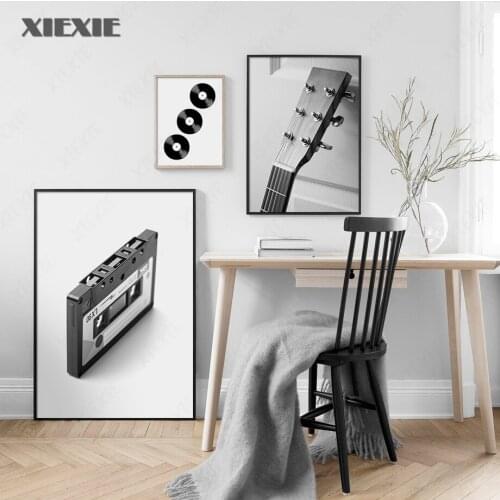 Record Player Tape Guitar Nordic Posters and Prints Wall Art Canvas Painting Vintage Wall Pictures for Living Room Home Decor