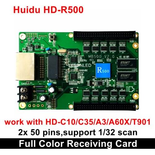 Huidu Full Color Asyn LED Video Display HD-R500 +HUB40A/HUB41A/HUB75B Receiving Card,Can Work with HD-C15/C15C/HD-C35/A3/T901