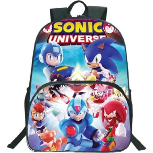 High Quality Sonic School Backpack Popular Pattern Laptop Backpack Teens Kid Boys Girls Students Daily Bags