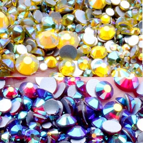 Glass Gems Crystal Rhinestones For Nails ss3-ss30 Strass 3D Art Jewelry Design Decoration