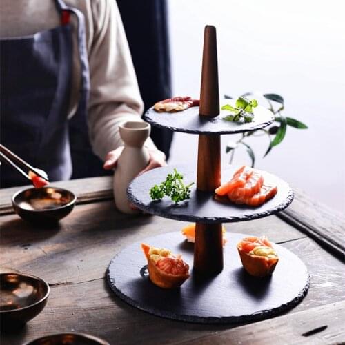 Three layer cake tray, round cake rack, antiskid cupcake, sushi, dessert display table, platter table, party supplier CY50703