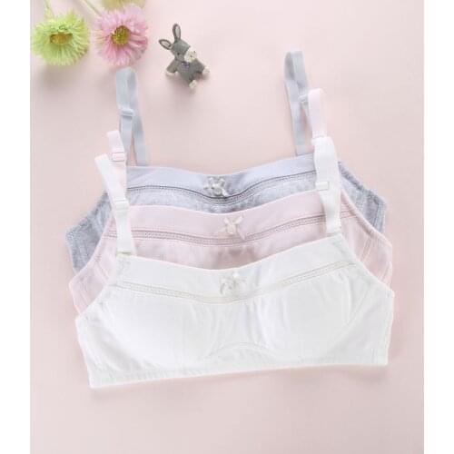 Young Girls 100% cotton Training Bras With Three Back Hooks