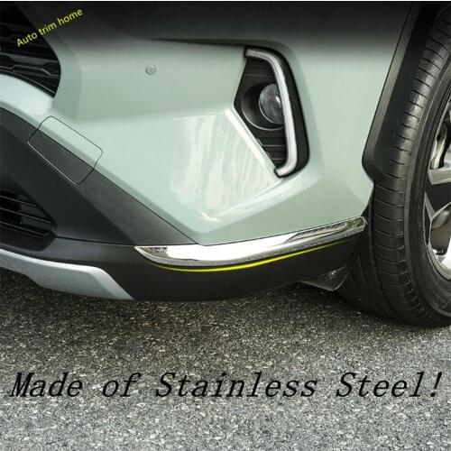 Lapetus Front Bumper Corner Strip Protective Panel Cover Trim Fit For TOYOTA RAV4 RAV 4 XA50 2019 2020 2021 Auto Accessories