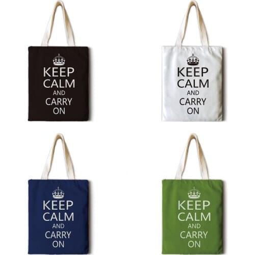 Crown letter ladies casual one-shoulder shopping bag cotton and linen printing eco-friendly bag large capacity handbag