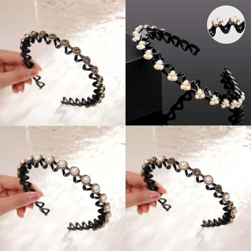 Women Pearls Hairbands Sweet Fine-edged Headband Hair Hoops Holder Hair Ornament Head Band Lady Elegant Fashion Hair Accessories
