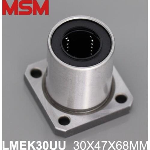 1pcs MSM Europe Version LMEK30UU 30x47x68mm Square Flange Linear Bearing 30mm CNC Flange Linear Ball Bush Slide Motion Bearing