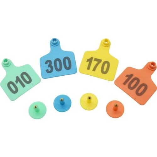 100 Sets Livestock Cow Cattle TPU Ear Tag Signs With Word Ear Tags Typing Copper Head Earrings Farm Animal Identification Card
