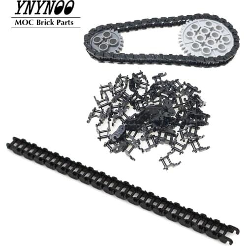 200Pcs High-Tech Parts Bulk Chain Link Gears Tank Track Tread Building Block Brick Parts Compatible 3711 Truck Bracelet DIY Toys