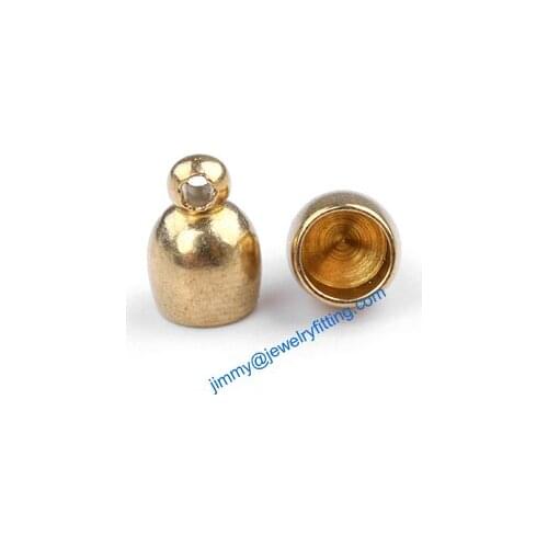 2013 Jewelry findings raw brass End caps for laether cord clasp crimp end cap chain end caps 6.5*9mm